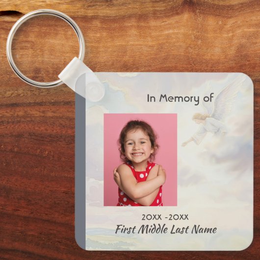 Memorial Keepsake Angel Reaching  Sleutelhanger (Voorkant)