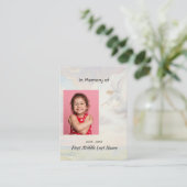 Memorial Keepsake Angel Reaching Visitekaartje (Staand voorkant)