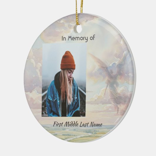 Memorial Keepsake Angel Sky Clouds Keramisch Ornament (Links)