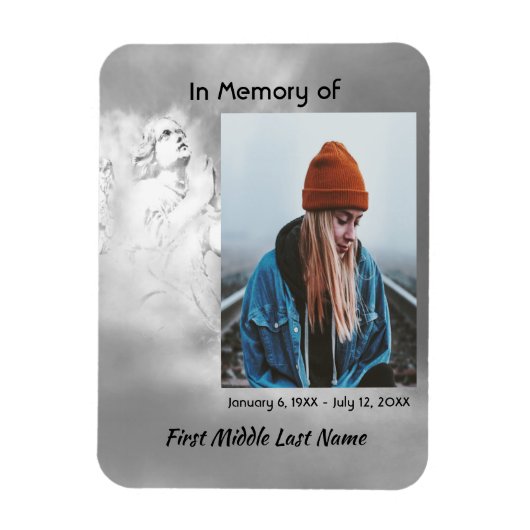 Memorial Keepsake Angel Sky Clouds Magneet (Verticaal)