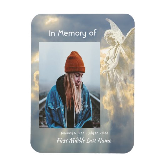 Memorial Keepsake Angel Sky Clouds Magneet (Verticaal)