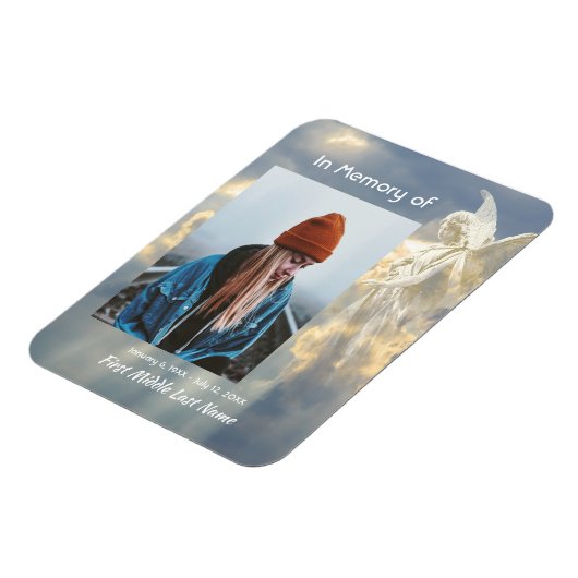 Memorial Keepsake Angel Sky Clouds Magneet (Linkerzijde)