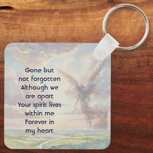 Memorial Keepsake Angel Sky Clouds Sleutelhanger (Achterkant)