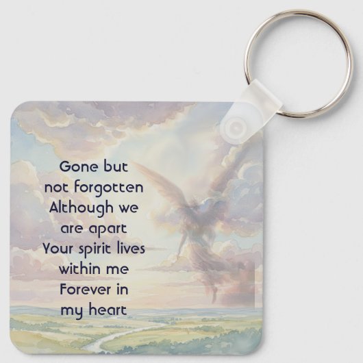 Memorial Keepsake Angel Sky Clouds Sleutelhanger (Achterkant)