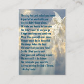 Memorial Keepsake Angel Sky Clouds Visitekaartje (Achterkant)