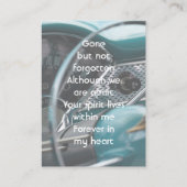 Memorial Keepsake Antiek Auto's Auto's Visitekaartje (Achterkant)