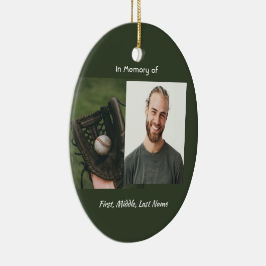 Memorial Keepsake Baseball Game Player  Keramisch Ornament (Rechts)