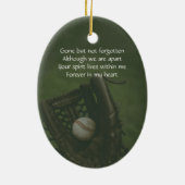 Memorial Keepsake Baseball Game Player Keramisch Ornament (Achterkant)