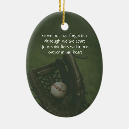 Memorial Keepsake Baseball Game Player  Keramisch Ornament (Achterkant)