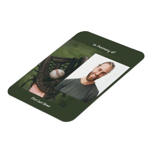 Memorial Keepsake Baseball Game Player  Magneet (Linkerzijde)