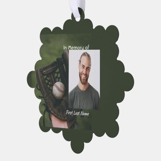Memorial Keepsake Baseball Game Player  Ornament Kaart (Links)
