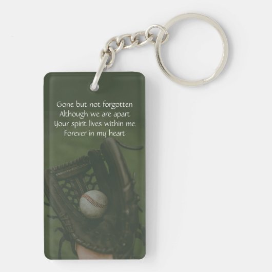 Memorial Keepsake Baseball Game Player  Sleutelhanger (achterkant)