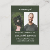 Memorial Keepsake Baseball Game Player Visitekaartje (Voorkant)