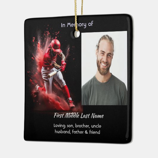  Memorial Keepsake Baseball Softball  Keramisch Ornament (Links)