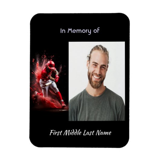 Memorial Keepsake Baseball Softball Magneet (Verticaal)