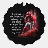 Memorial Keepsake Baseball Softball  Ornament Kaart (Achterkant)