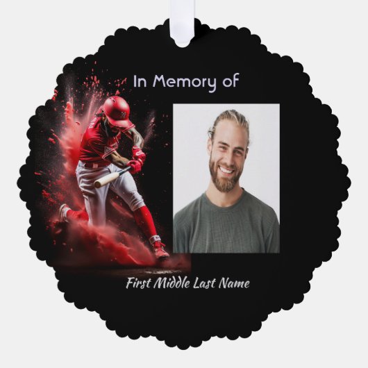 Memorial Keepsake Baseball Softball  Ornament Kaart (Voorkant)