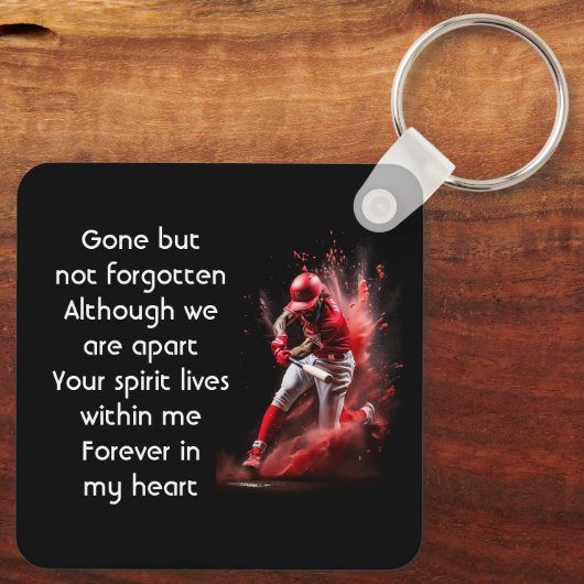 Memorial Keepsake Baseball Softball Sleutelhanger (Achterkant)