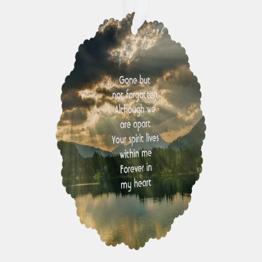 Memorial Keepsake Beautiful Lake Beach Ornament Kaart (Rechts)