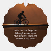Memorial Keepsake Biking Cycling Bike  Ornament Kaart (Achterkant)