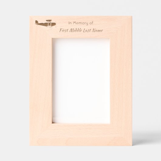 Memorial keepsake Biplane  Pilot Flying Sunset Gegraveerde Lijstjes (Voorkant)