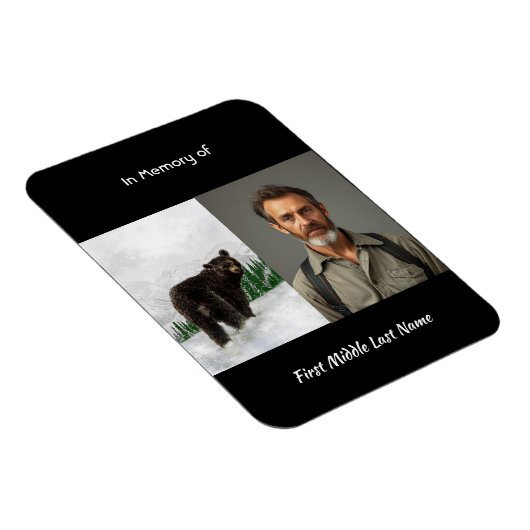Memorial Keepsake Black Bear Animal Magneet (Rechterzijde)