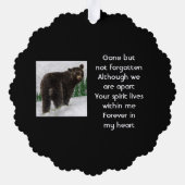 Memorial Keepsake Black Bear Animal Ornament Kaart (Achterkant)