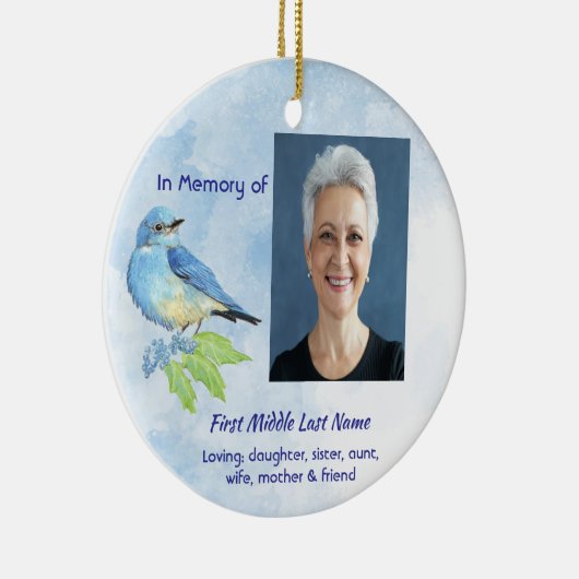  Memorial Keepsake Bluebird Garden Bird  Keramisch Ornament (Rechts)