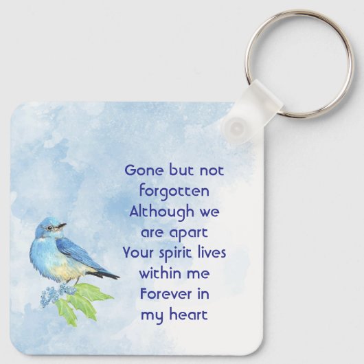  Memorial Keepsake Bluebird Garden Bird  Sleutelhanger (Achterkant)
