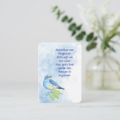 Memorial Keepsake  Bluebird Garden Bird  Visitekaartje (Staand voorkant)