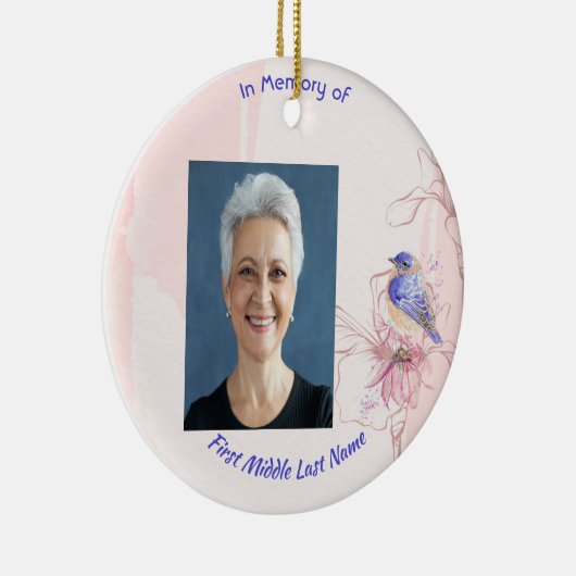 Memorial Keepsake  Bluebird Garden  Keramisch Ornament (Rechts)