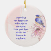Memorial Keepsake  Bluebird Garden  Keramisch Ornament (Achterkant)