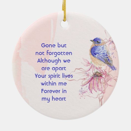 Memorial Keepsake  Bluebird Garden  Keramisch Ornament (Achterkant)