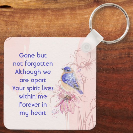Memorial Keepsake  Bluebird Garden  Sleutelhanger (Achterkant)