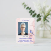 Memorial Keepsake Bluebird Garden Visitekaartje (Staand voorkant)