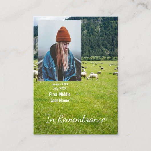 Memorial Keepsake Boerderij Visitekaartje (Voorkant)