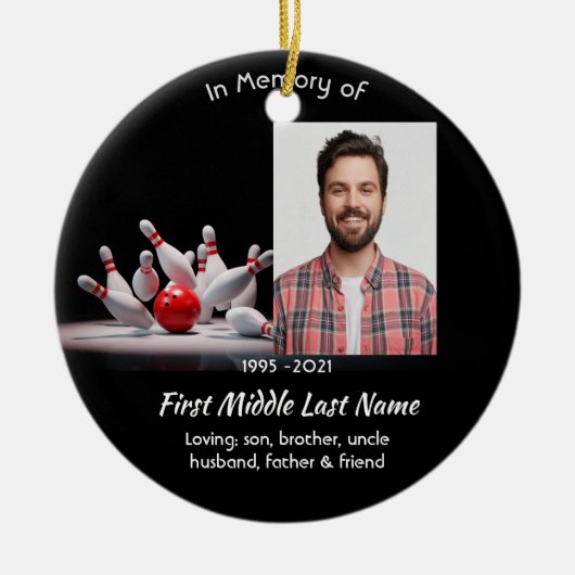  Memorial Keepsake Bowling Bowler Keramisch Ornament (Voorkant)
