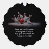  Memorial Keepsake Bowling Bowler Ornament Kaart (Achterkant)