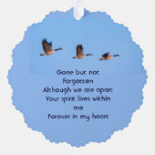 Memorial Keepsake Canada Goose Outdoors Ornament Kaart (Achterkant)