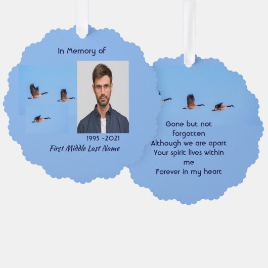 Memorial Keepsake Canada Goose Outdoors Ornament Kaart (Voorkant / Achterkant)