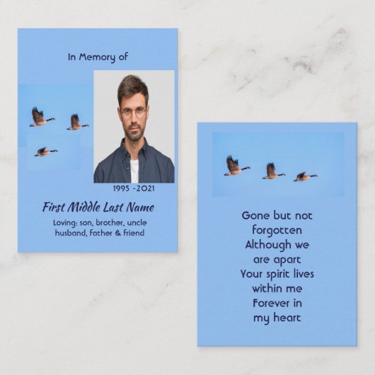  Memorial Keepsake  Canada Goose Outdoors Visitekaartje (Voorkant / Achterkant)