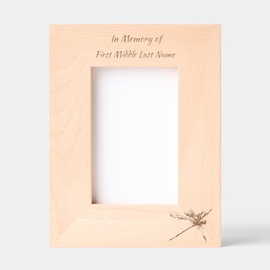 Memorial Keepsake  Card Dragonfly Dewdrops Gegraveerde Lijstjes (Voorkant)