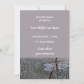 Memorial Keepsake Card Dragonfly Dewdrops Kaart (Achterkant)