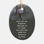 Memorial Keepsake Card Dragonfly Dewdrops Keramisch Ornament (Achterkant)