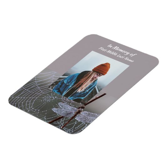 Memorial Keepsake  Card Dragonfly Dewdrops Magneet (Linkerzijde)