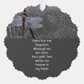 Memorial Keepsake  Card Dragonfly Dewdrops Ornament Kaart (Achterkant)