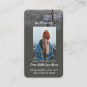 Memorial Keepsake  Card Dragonfly Dewdrops Visitekaartje (Voorkant)