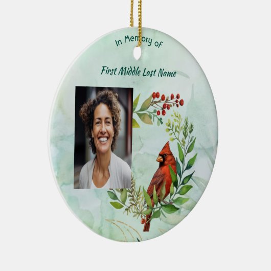Memorial Keepsake Cardinal Bird Keramisch Ornament (Rechts)