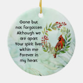 Memorial Keepsake Cardinal Bird Keramisch Ornament (Achterkant)