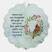 Memorial Keepsake Cardinal Bird Ornament Kaart (Achterkant)
